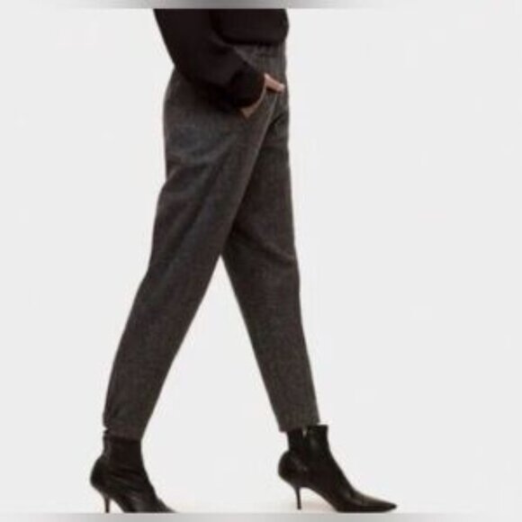 BABATON (Aritzia) 4 Charcoal Weston Trousers Mid-Rise Slim Leg Ankle Length - Picture 1 of 9